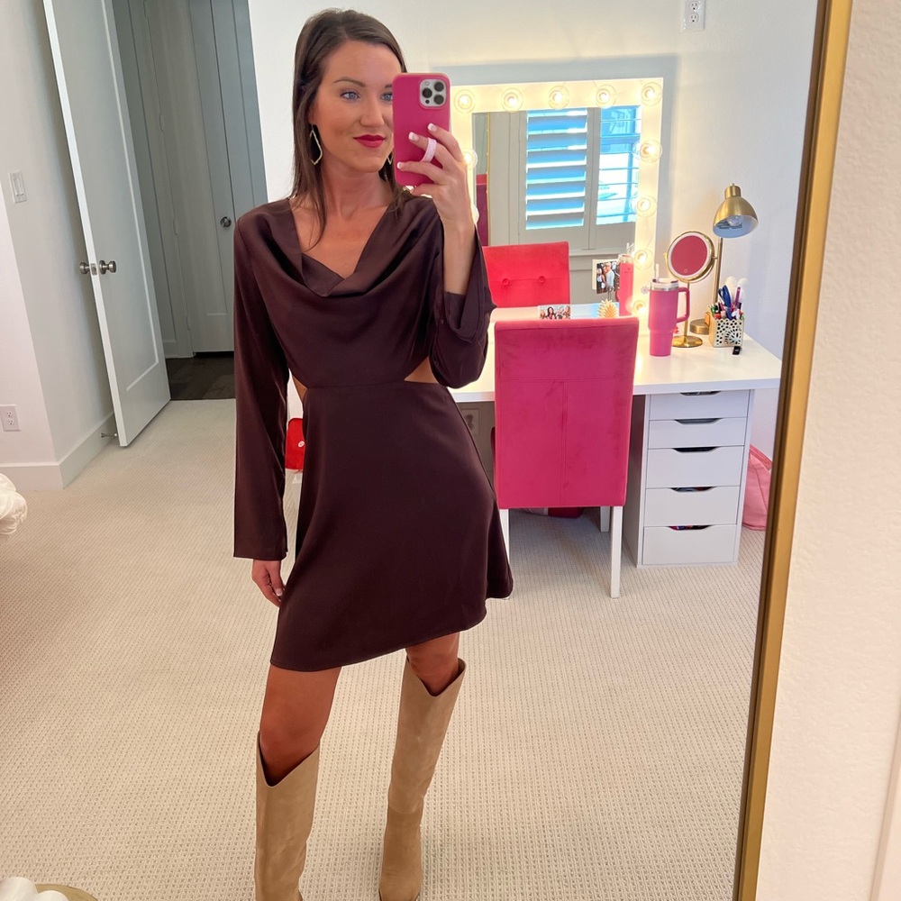 You Found Me Cut Out Satin Mini Dress